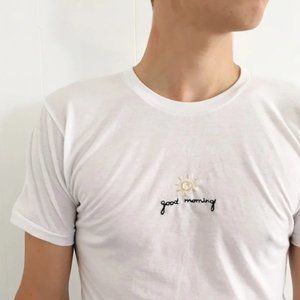 Good morning embroidered t-shirt